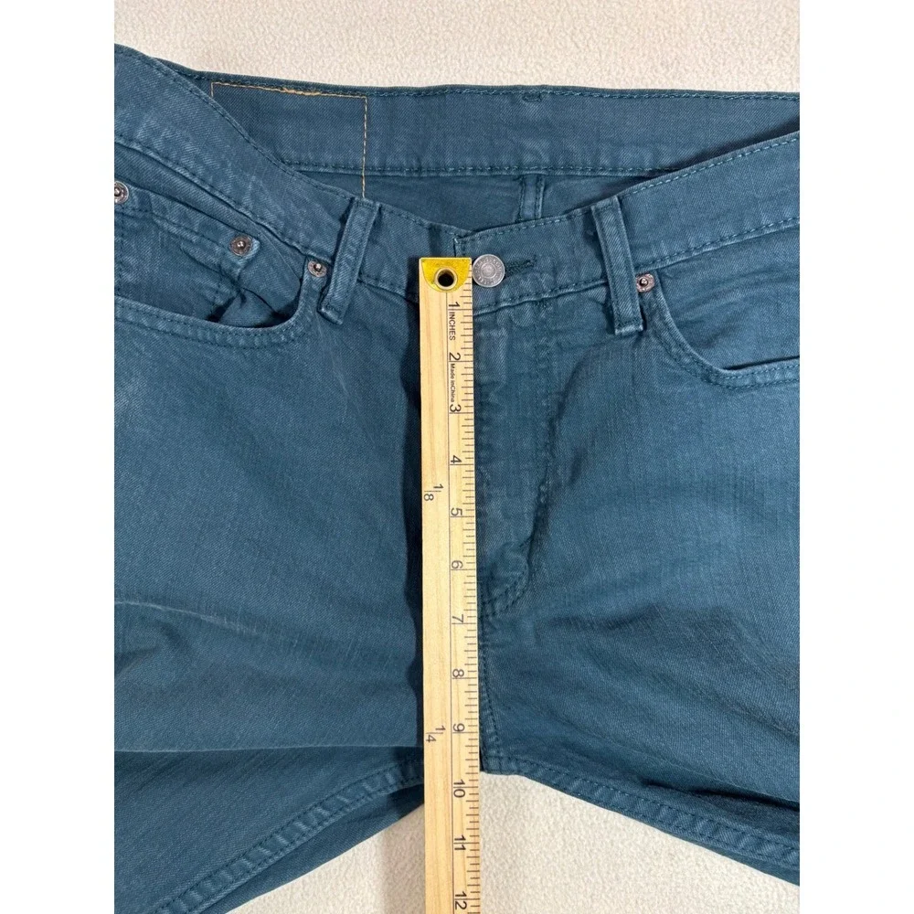Levis 513‎ Slim Straight Jeans Mens 30x30 Teal Blue Green Denim Pants 085130367